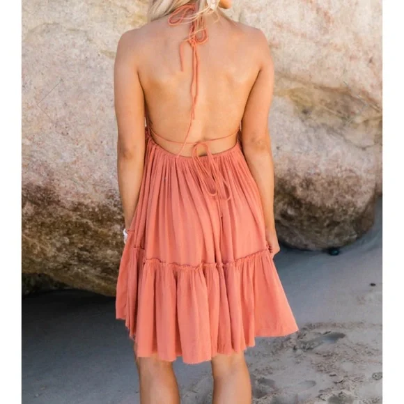 Halter Open Back Dress🧡 - Picture 4 of 6